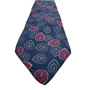 Men's Necktie American Edition Collection Palm Leaves Dark Navy With Red & Brown